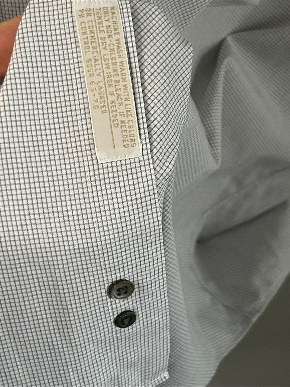 Nordstrom Men’s Light Gray white Micro Checked Button-Down Dress Shirt - Picture 8 of 11